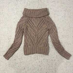 Cable Knit Wool Blend Sweater XS
